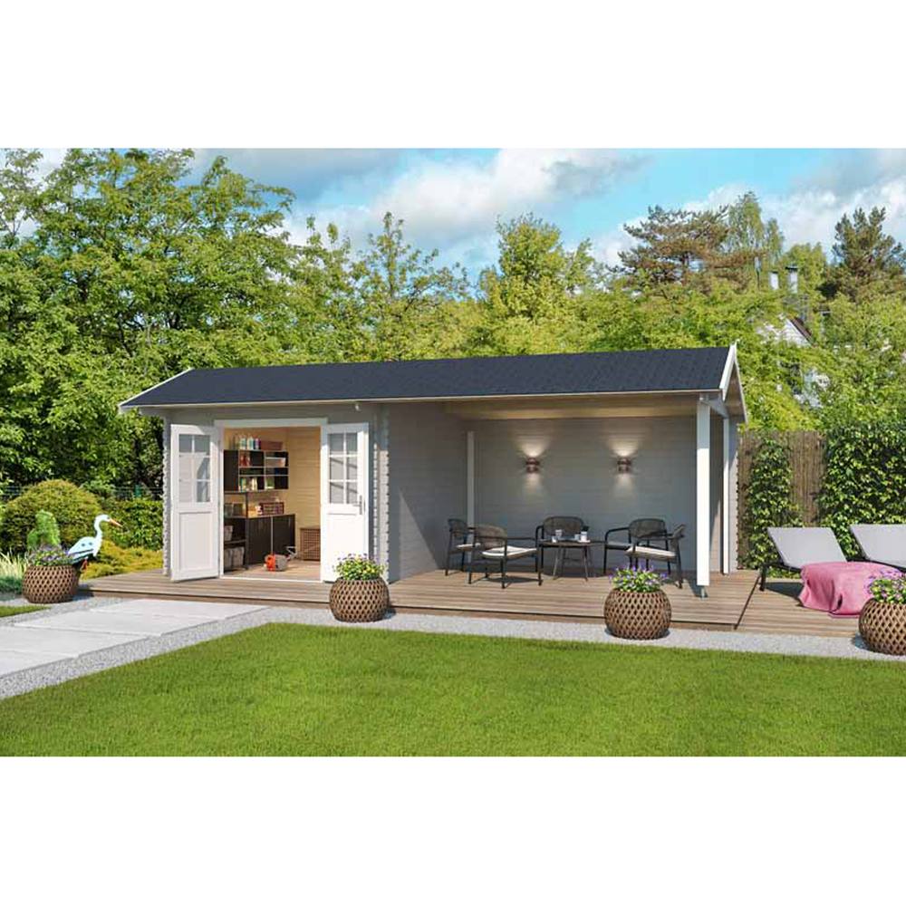 Lasita Maja Ltd New York-Log Cabin, Garden Room, Home Office - L720xW389.3xH273.6 cm in Light Brown 3