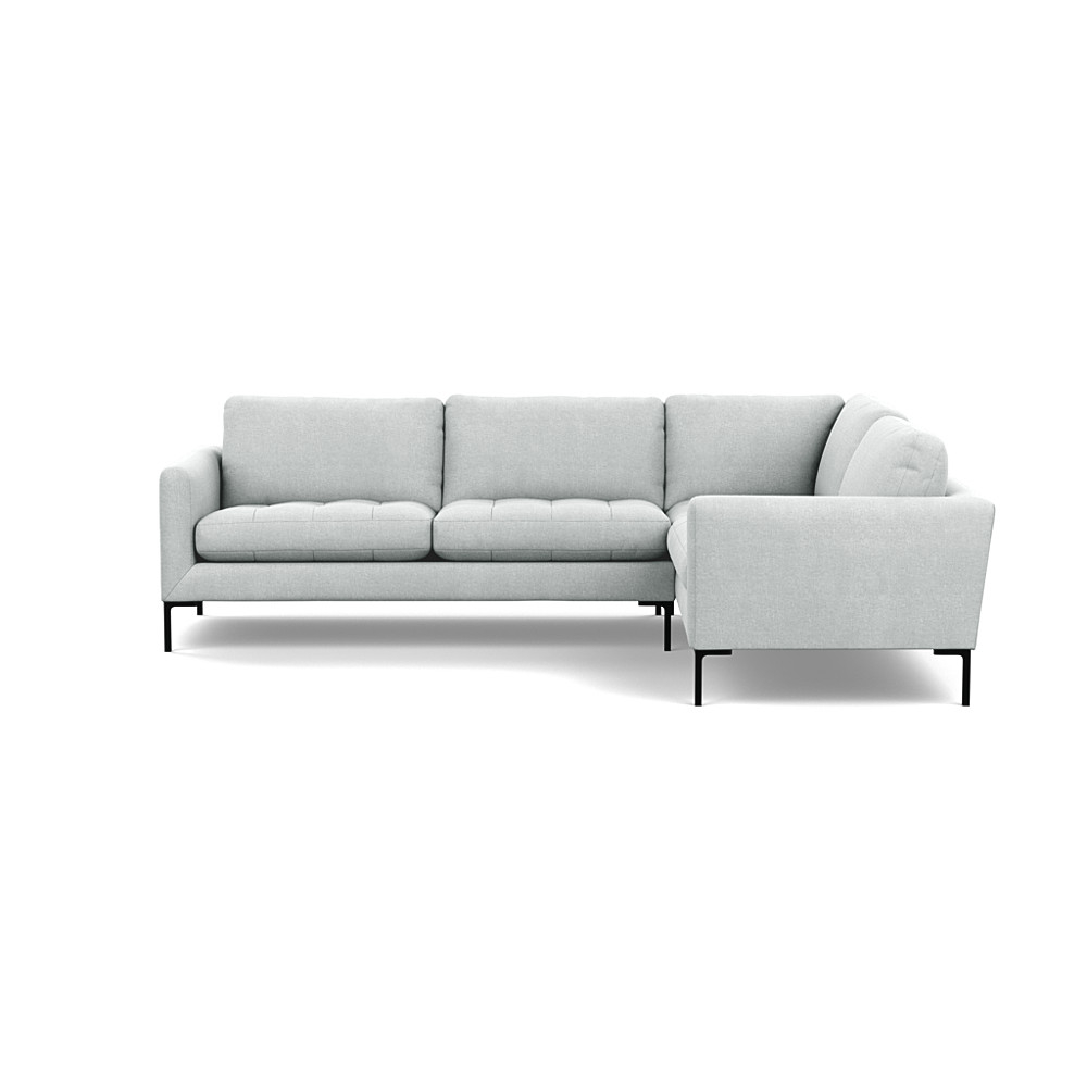 Heal's Eton Right Hand Facing Corner Sofa Broad Weave Tin Black Feet