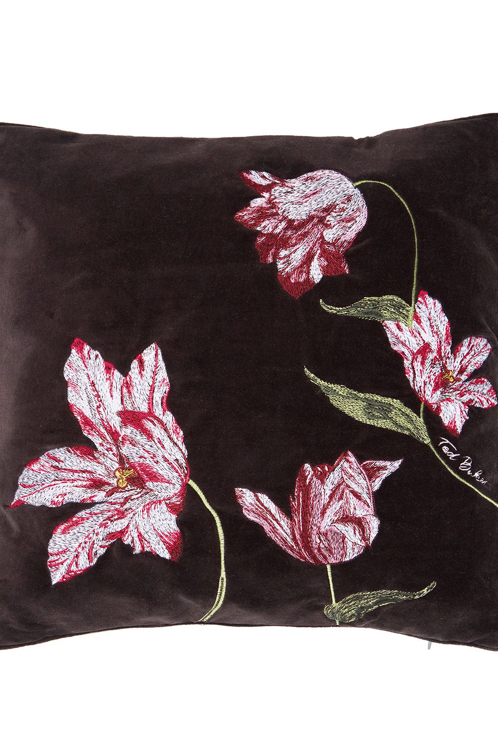 Ted Baker 'Tulips Jacquard' Cotton Velvet Cushion in Black