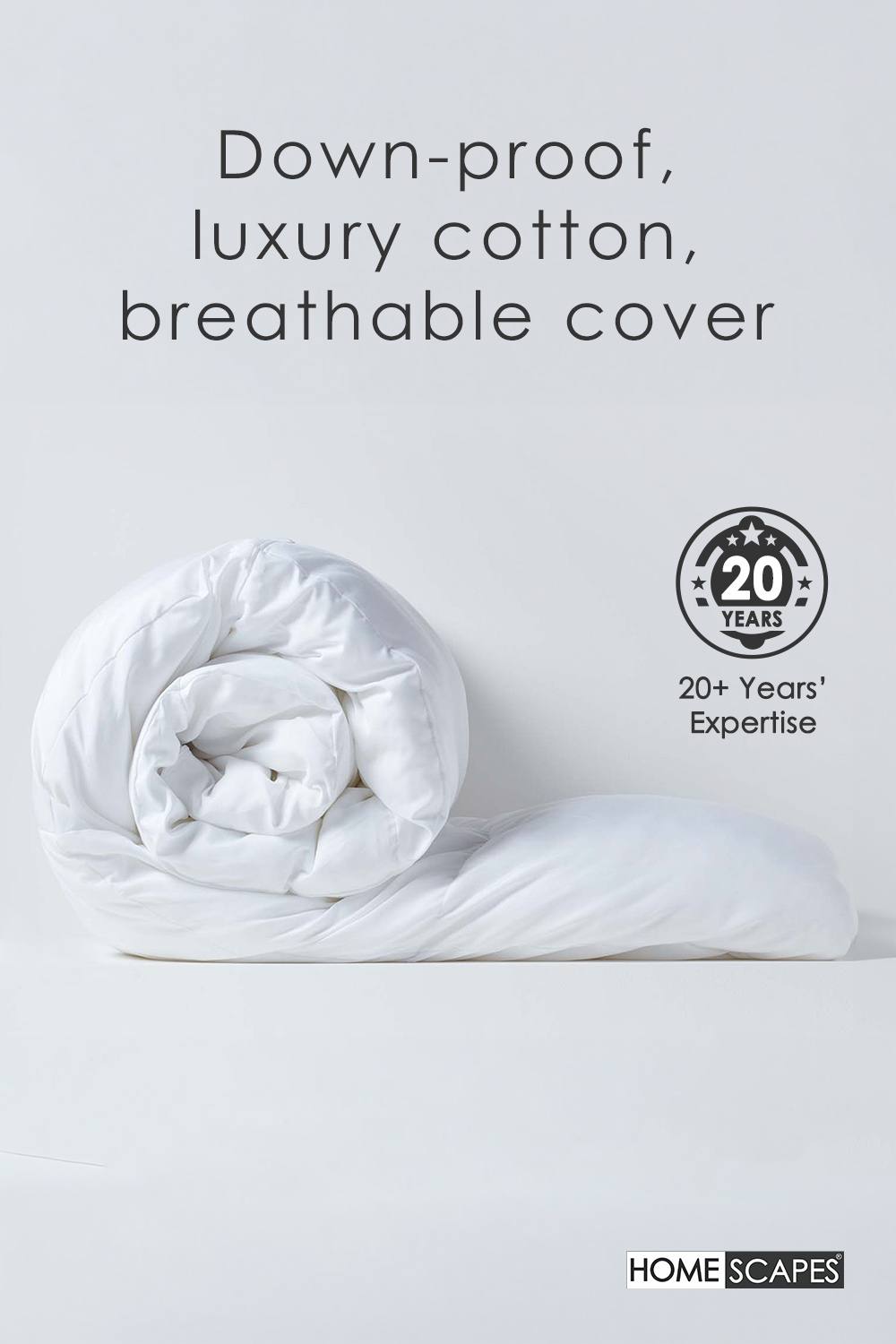 Homescapes Goose Feather & Down 2.5 Tog Summer Duvet in White 4