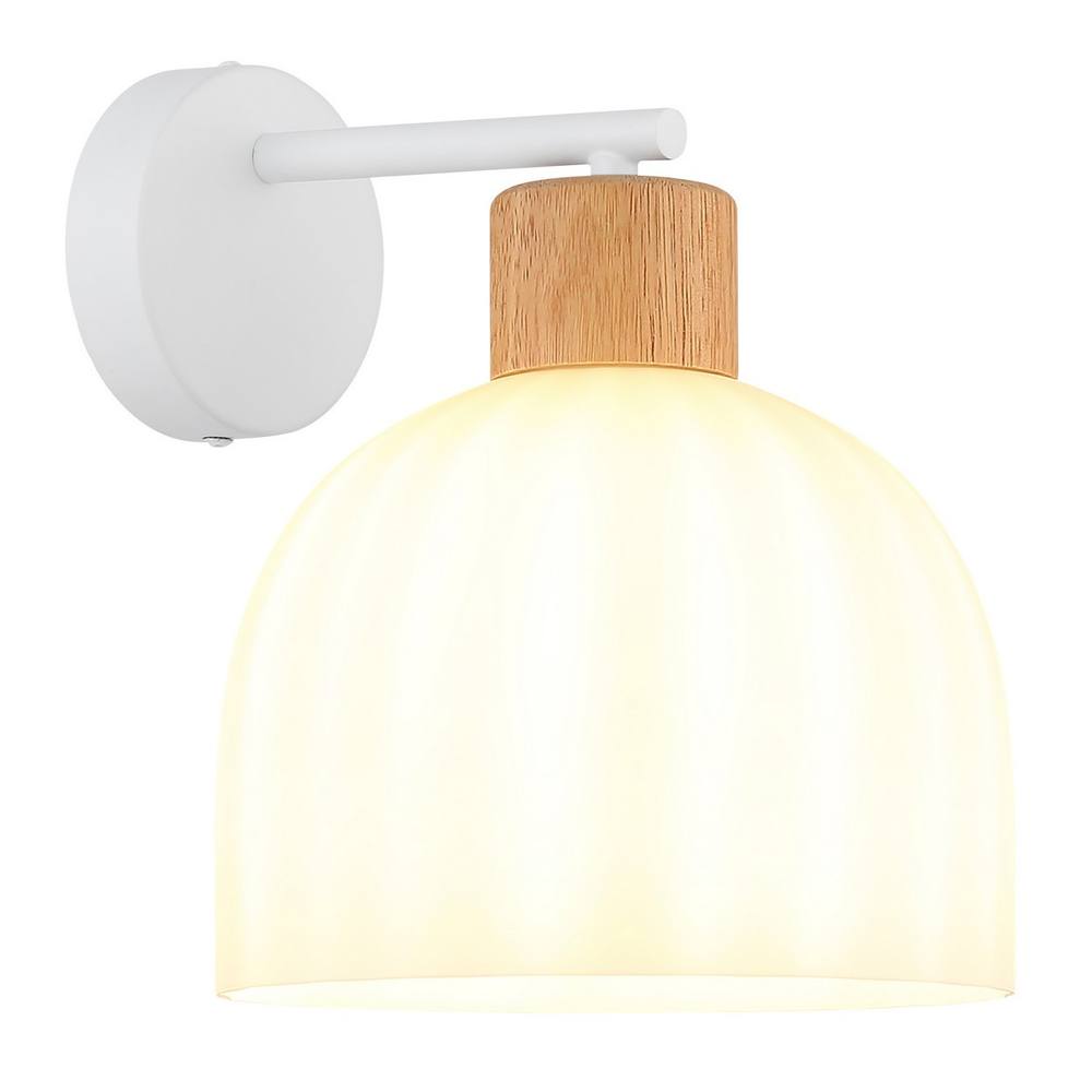 Netlighting Swanson Dome Wall Lamp Matt White Glass Opal Shades E27