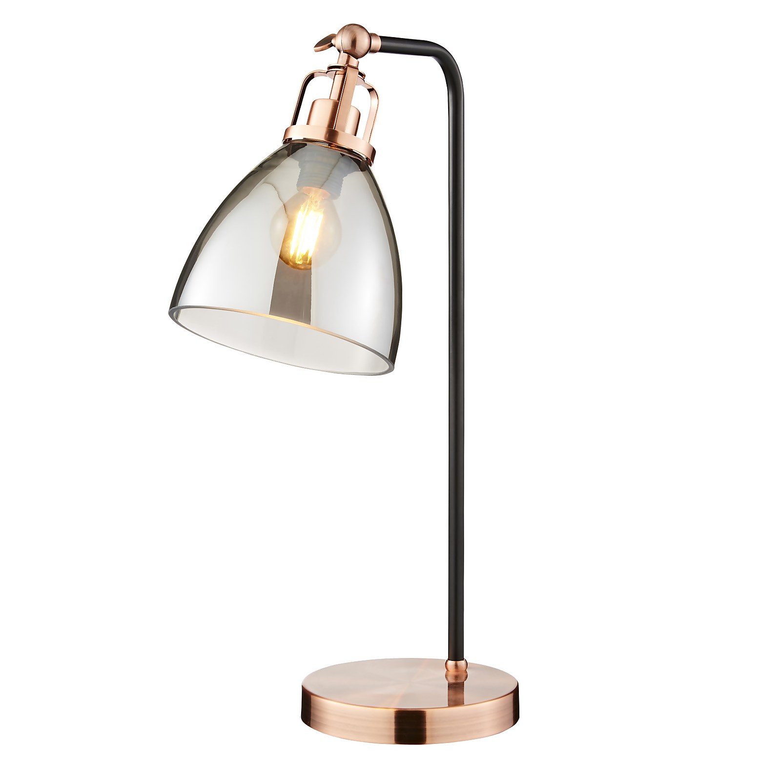 Decan Table Lamp - Smoke & Copper
