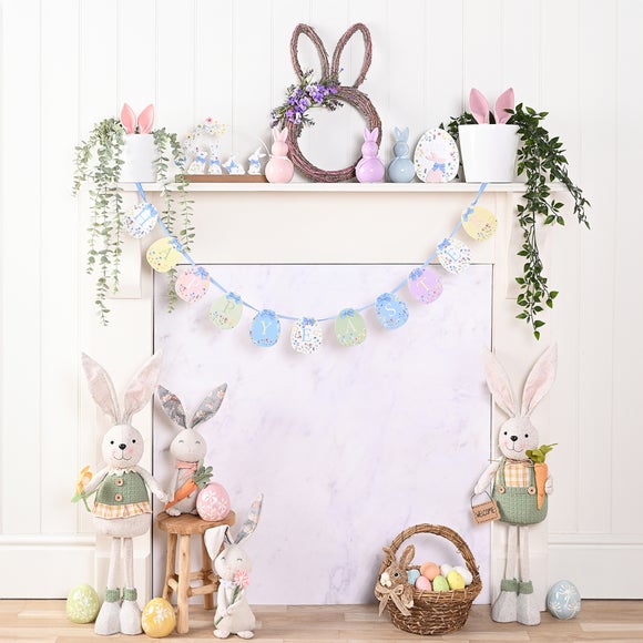 Eggs-traordinary Gift Co. Set of 3 Ceramic Pastel Bunny Ornaments 3