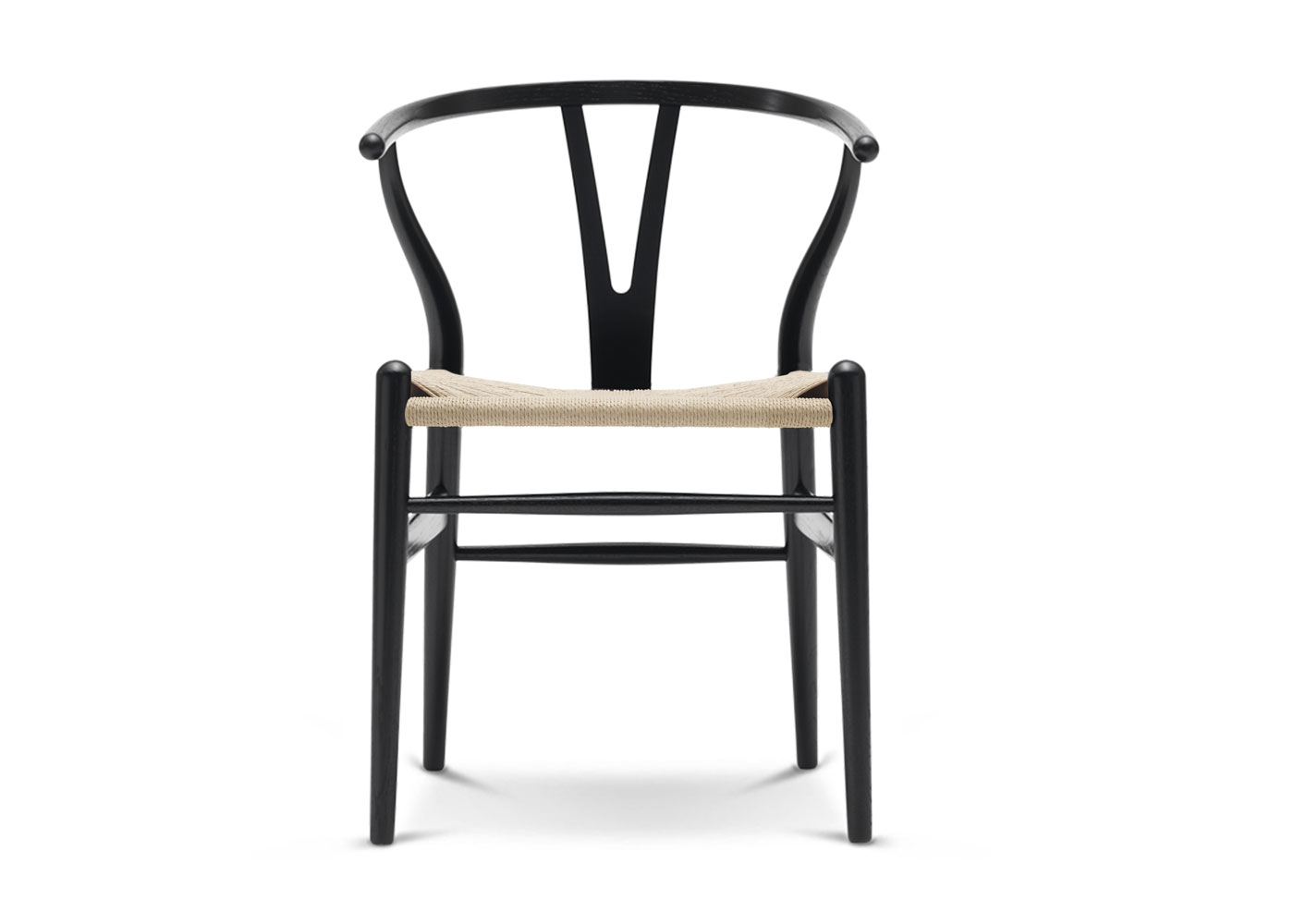 Carl Hansen & Søn Wishbone Chair CH24 Black Ash Natural Paper Cord Seat