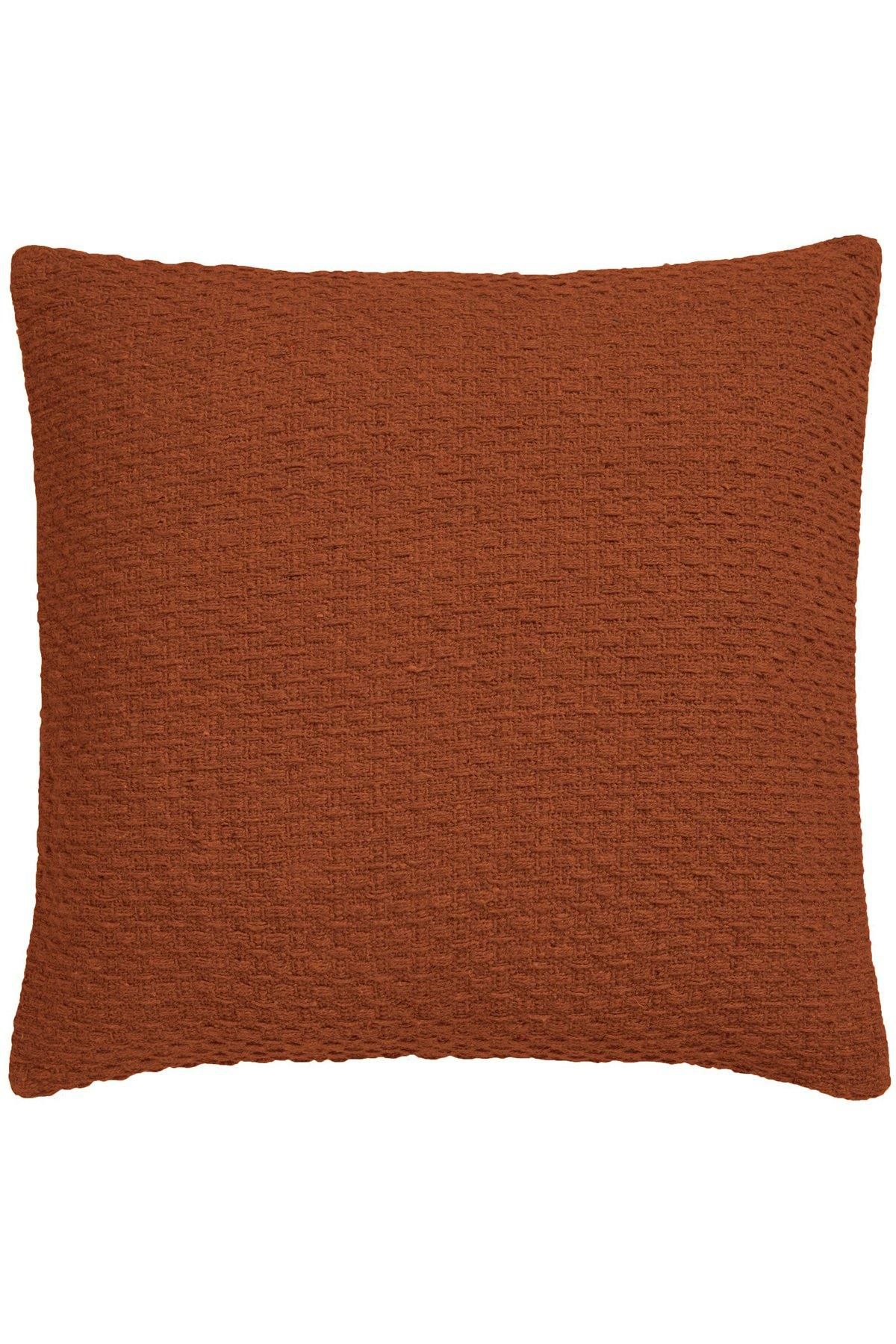 Drift Home 'Hayden' Filled 100% Cotton Basket Weave Cushion in Terracotta