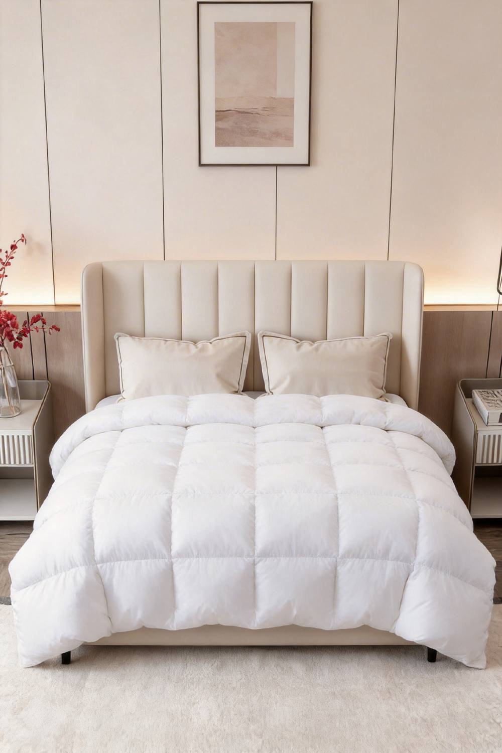 Living and Home Down Alternative Quilted Duvet Insert with Corner Tabs in White