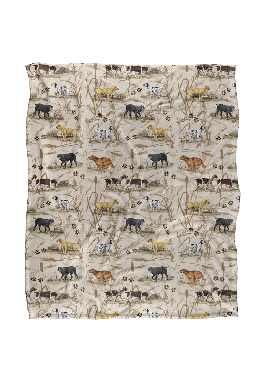 JQ Licensing Bs-Jp Hunting Breeds Dog Pattern Silky Touch Super Soft Throw Blanket 152 X 127 cm in White