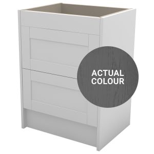 Duarti By Calypso Highwood 600mm Full Depth 2 Drawer Floor Standing Vanity Unit - Panther Grey