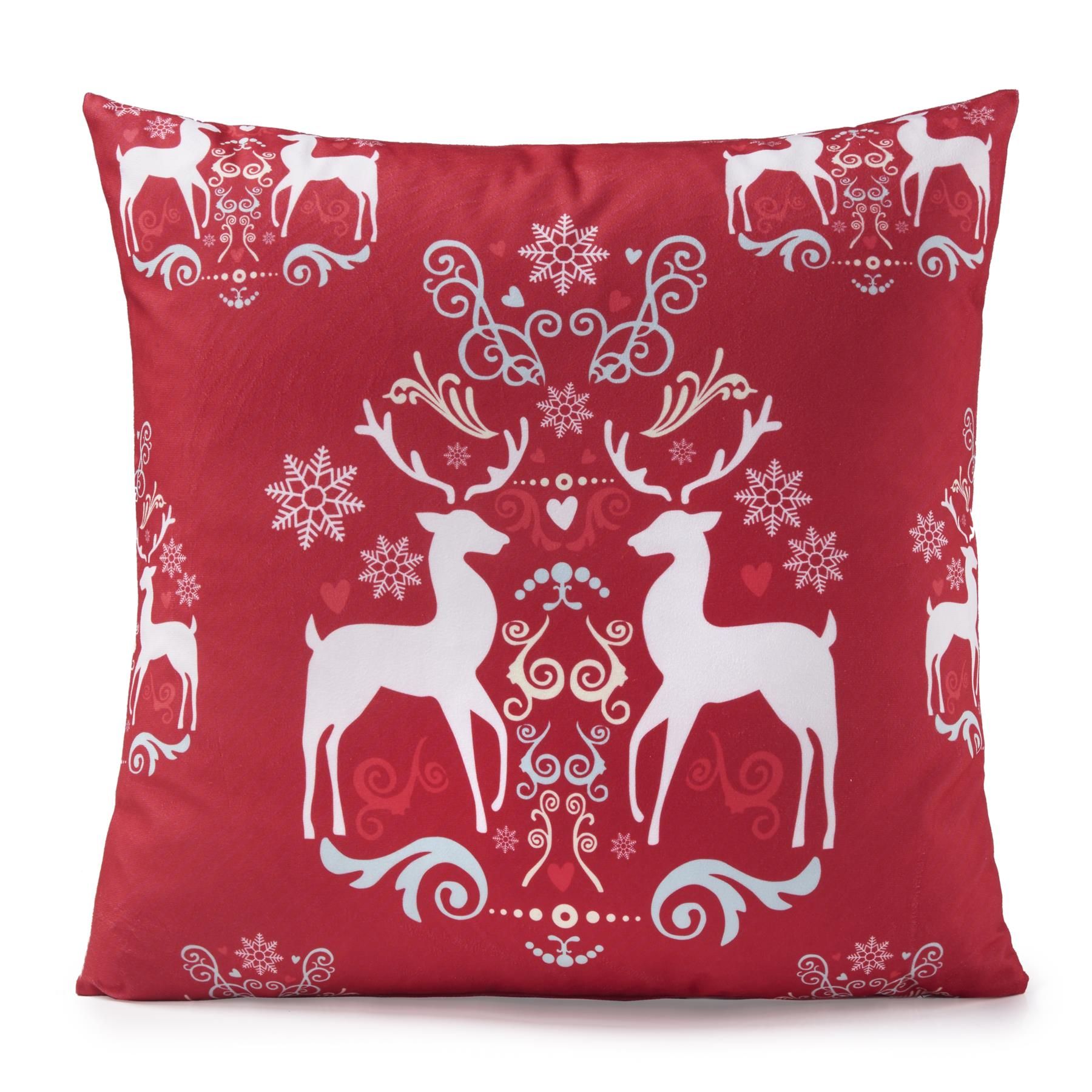 Luxury Living Christmas Reindeer Red Decorative Cushion Cover 45cm x 45cm