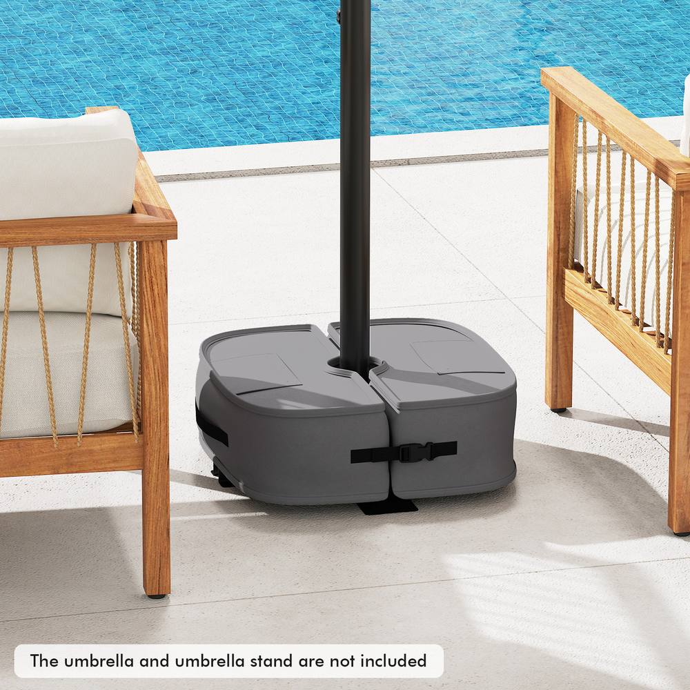 Costway 2-Pack Umbrella Base Weight Sandbags Fillable Umbrella Stand Weights in Grey