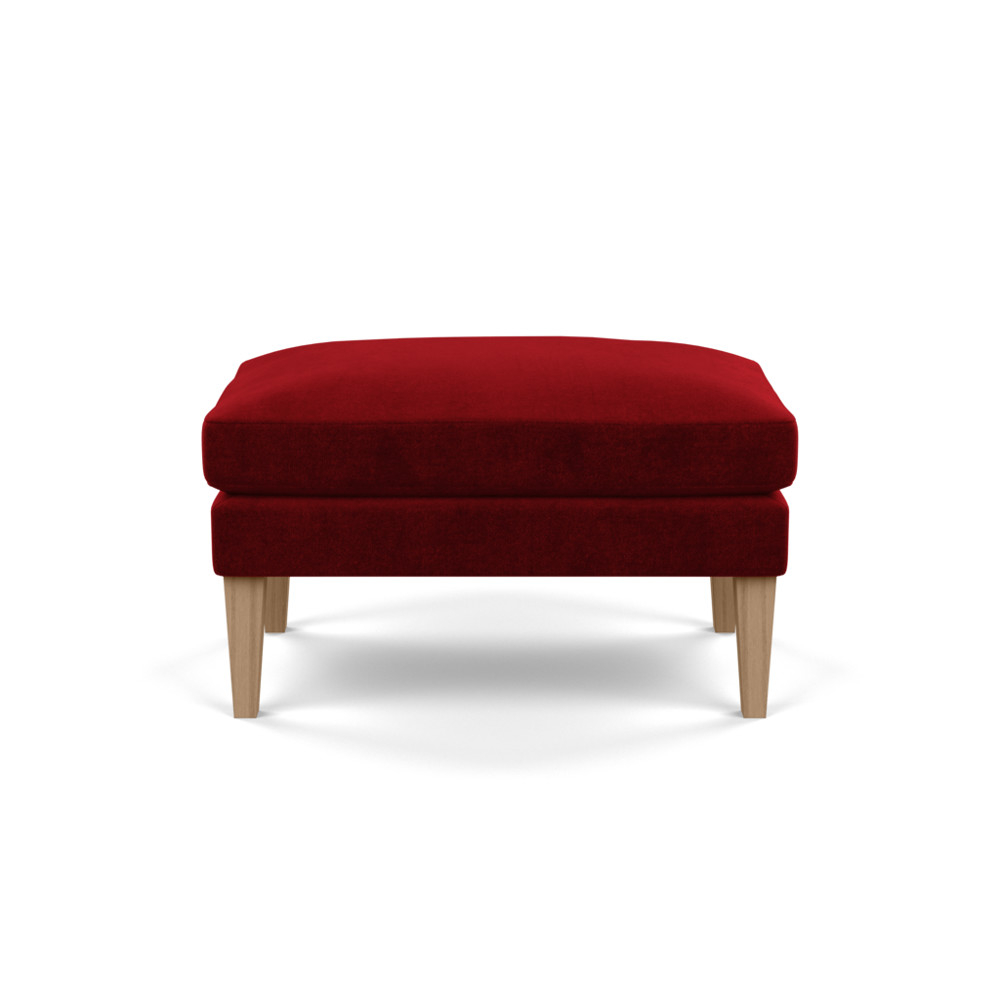 Heal's Wallis Ottoman Smart Luxe Velvet Mulberry Tinted Ash Feet
