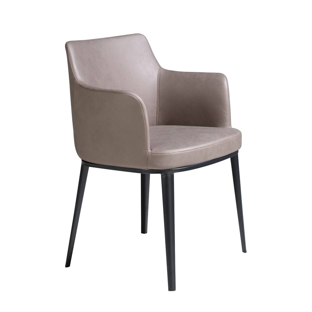 Angel Cerda Model Mink Fabric Dining Chair with Armrests and in Grey