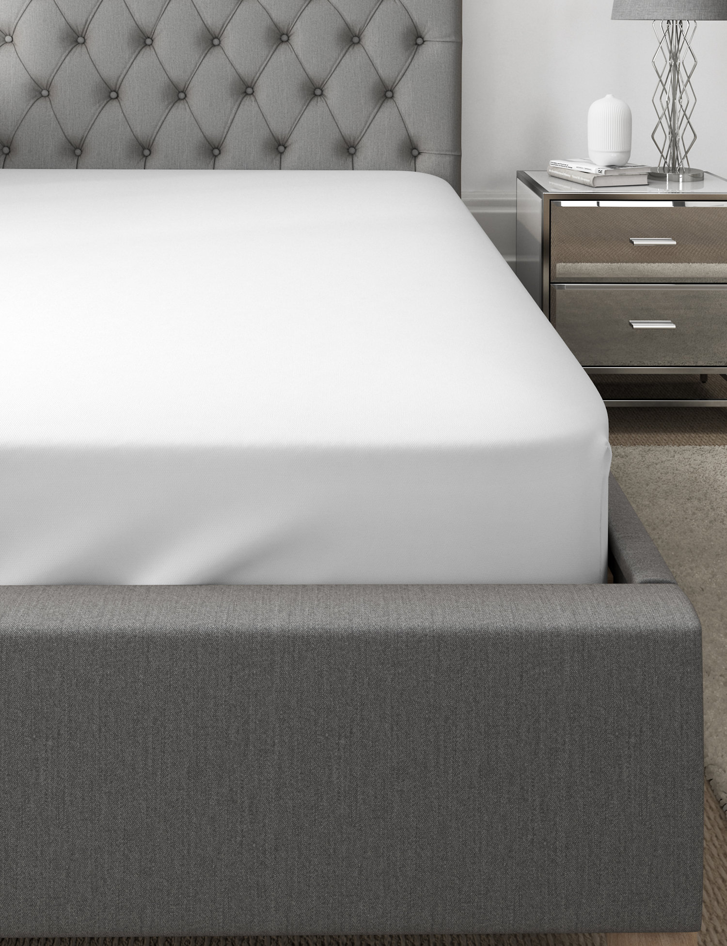 M&S Percale 300 Thread Count Deep Fitted Sheet