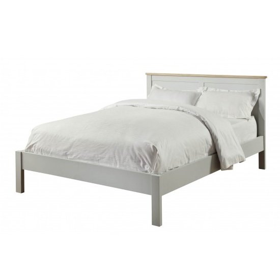 Movada Wooden Double Bed In Dove Grey