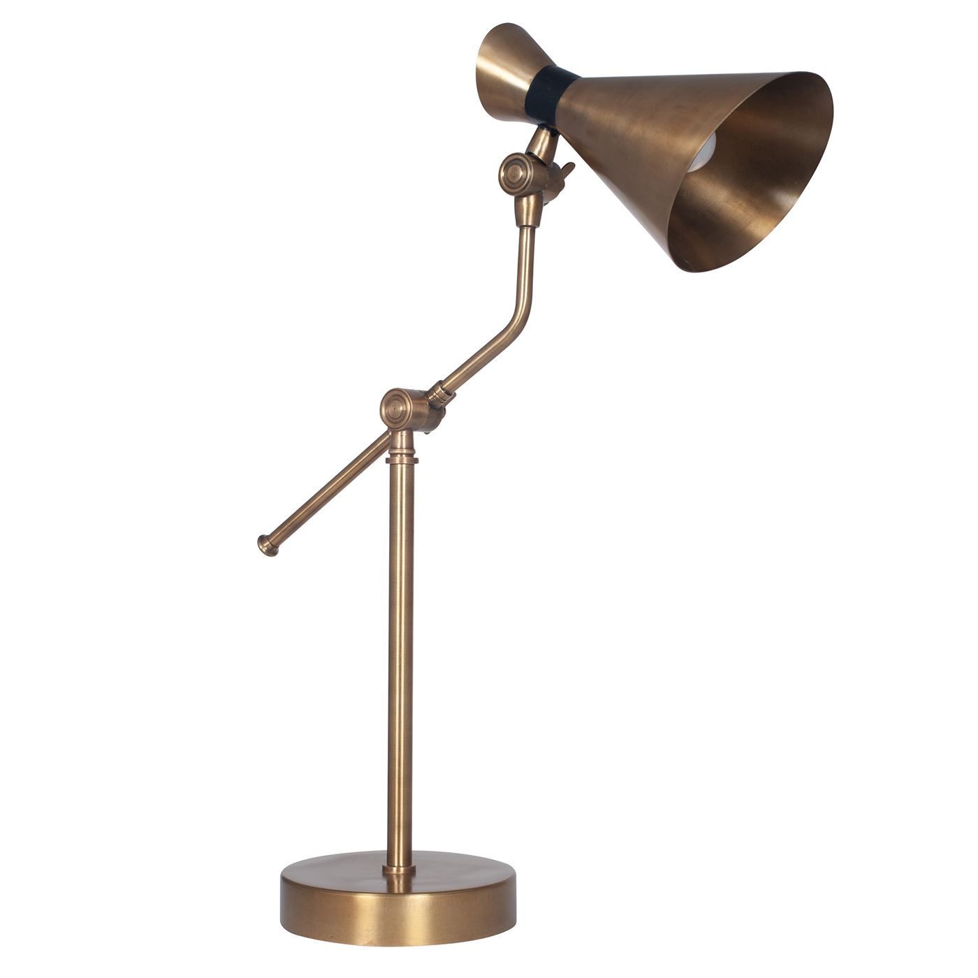 Conical Table Lamp, Antique Brass
