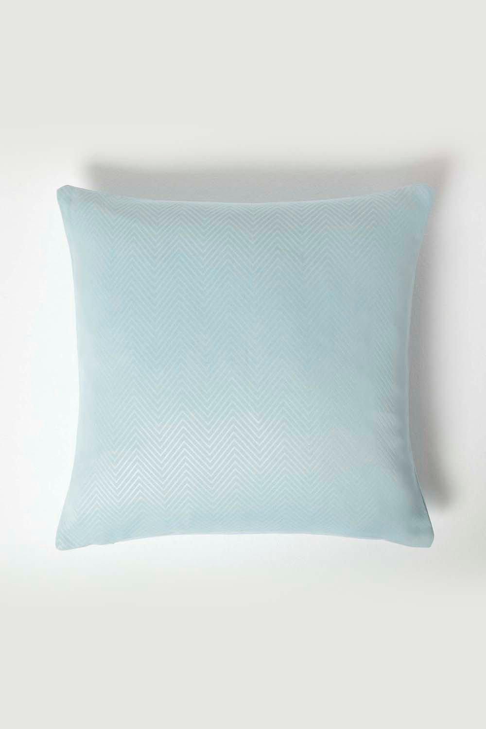 Homescapes Herringbone Cushion Cover in Pale Blue