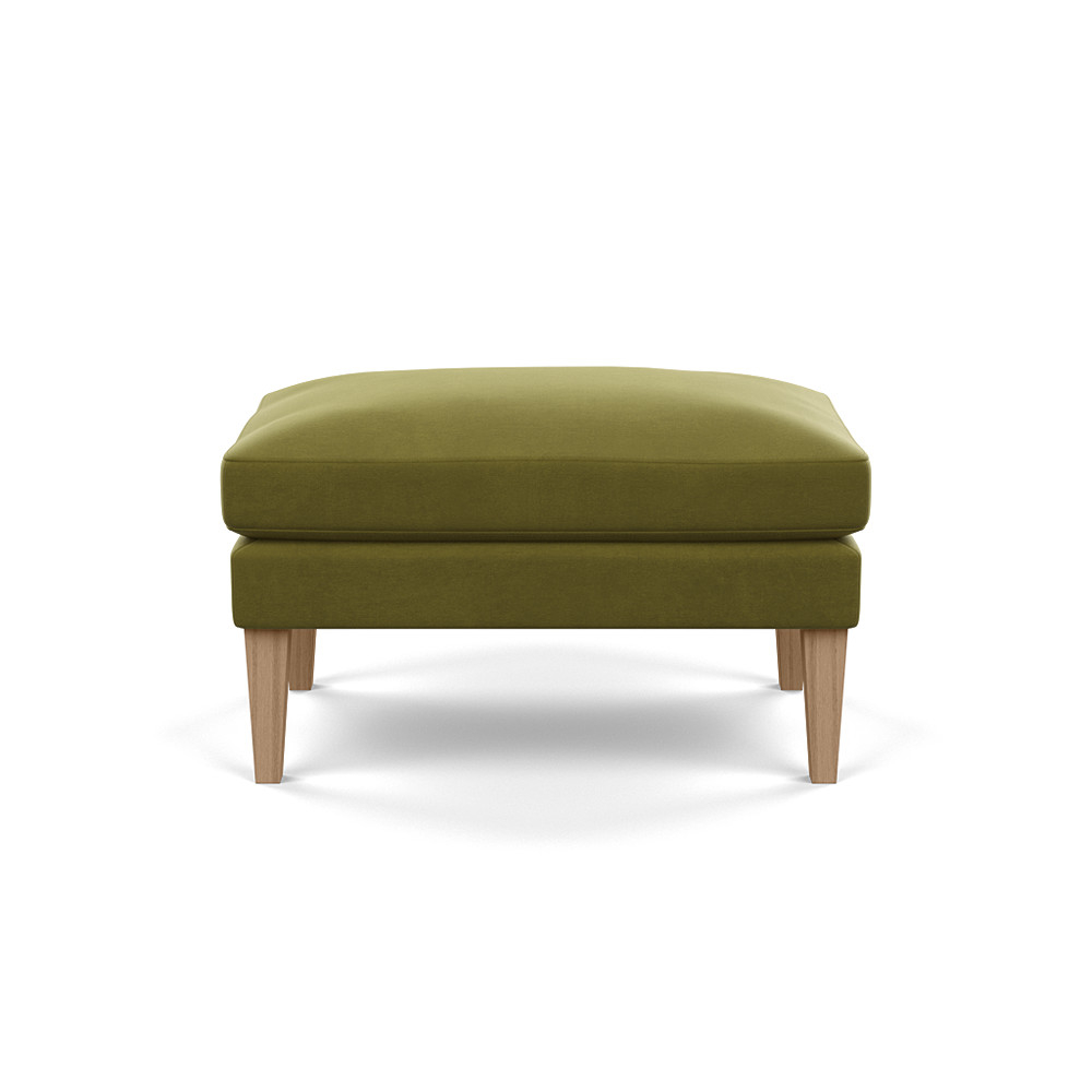 Heal's Wallis Ottoman Smart Velvet Artichoke Tinted Ash