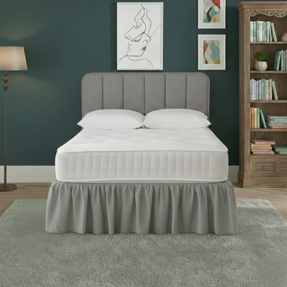 Snug City Base Valance Polycotton Sheet for Divan Beds Easy Care Bed Base Cover in Silver