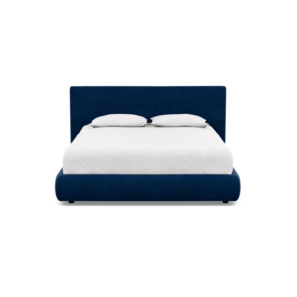 Heal's Alba Bed King Marylebone Velvet Sapphire Blue