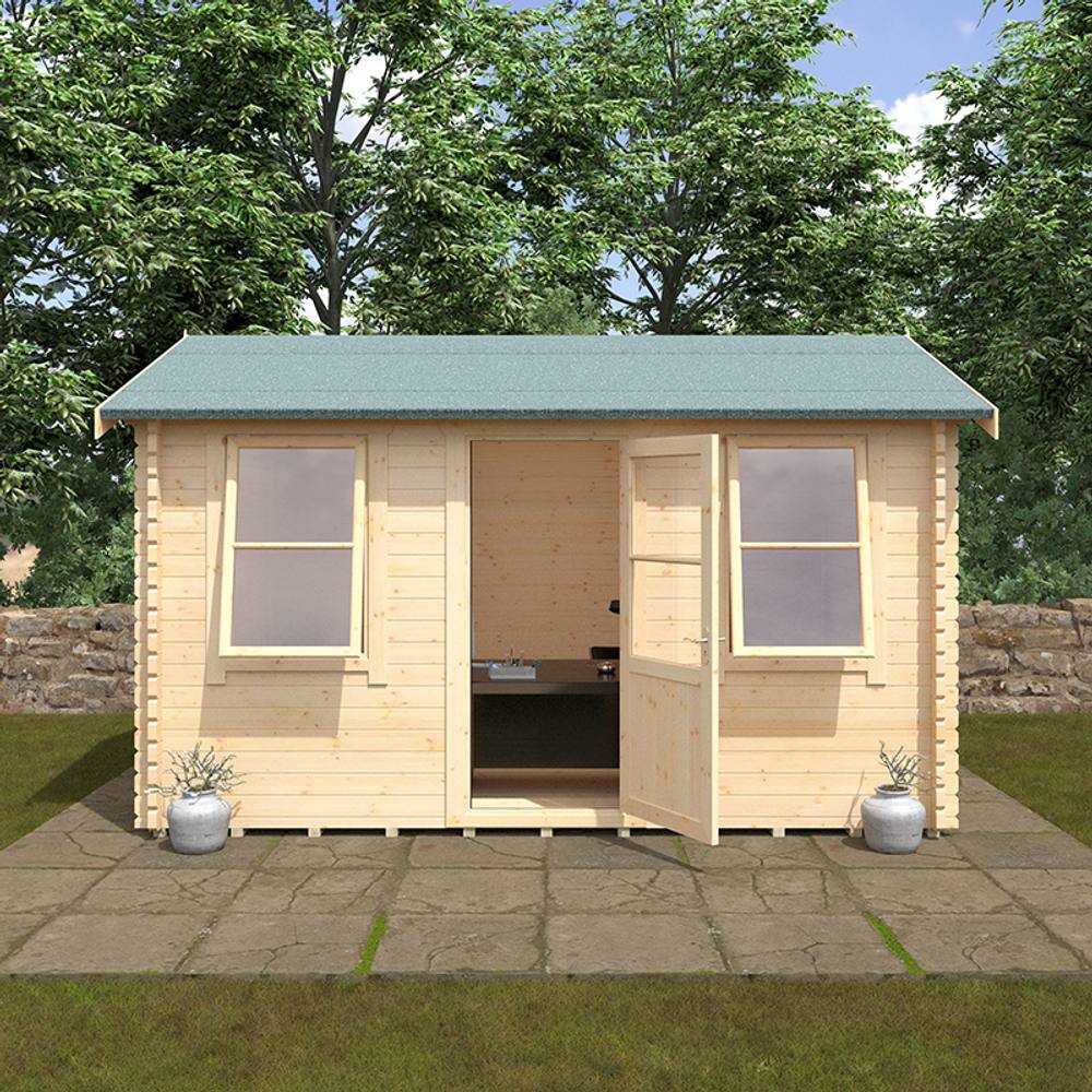 Buttercup Farm 14x10w The Skipton Plus 44mm Cabin - L415 x W295 x H272.6 cm in Natural 4