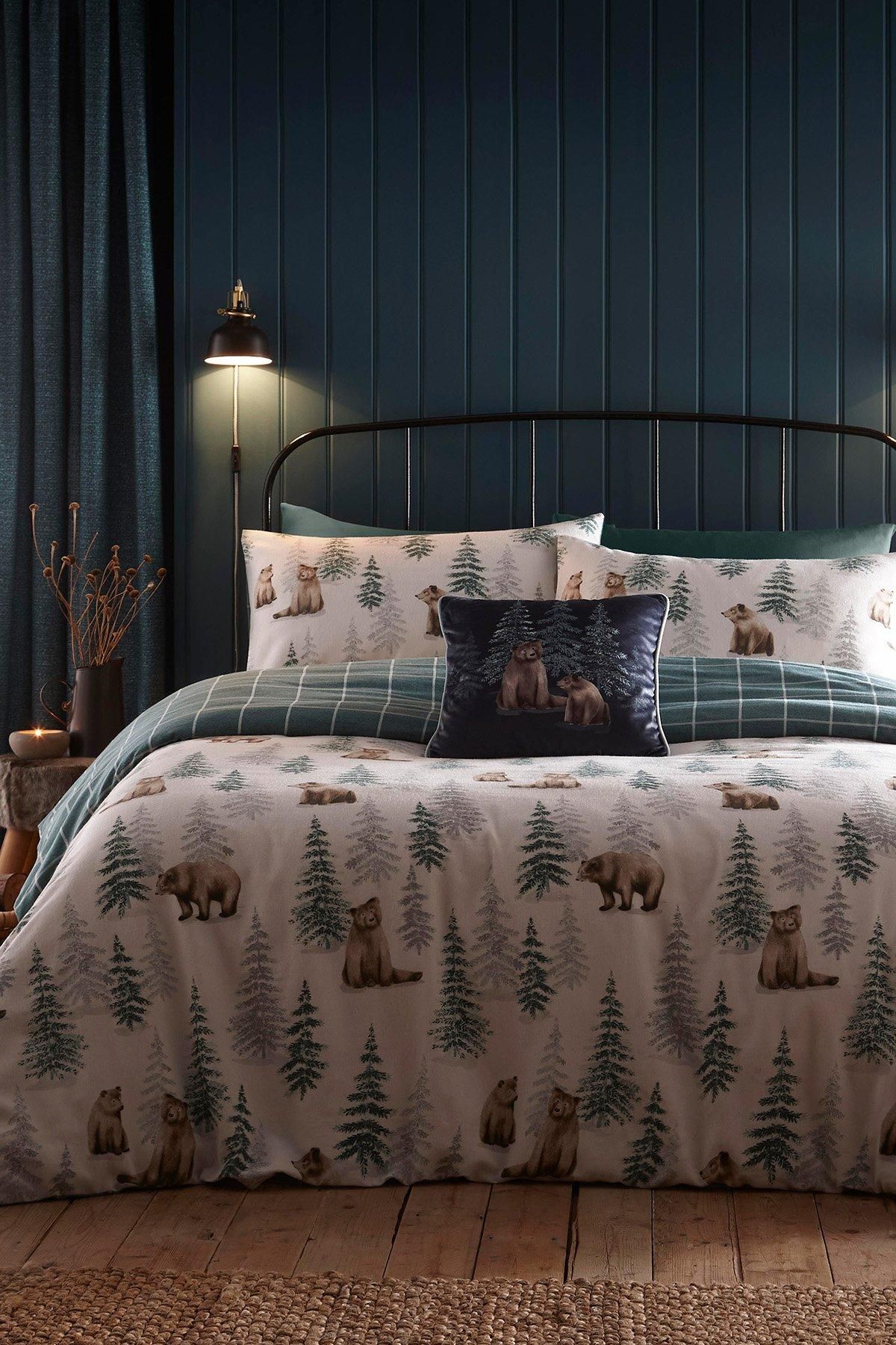 Dreams & Drapes 'Bear Walks' Brushed Cotton Duvet Cover Set in Natural
