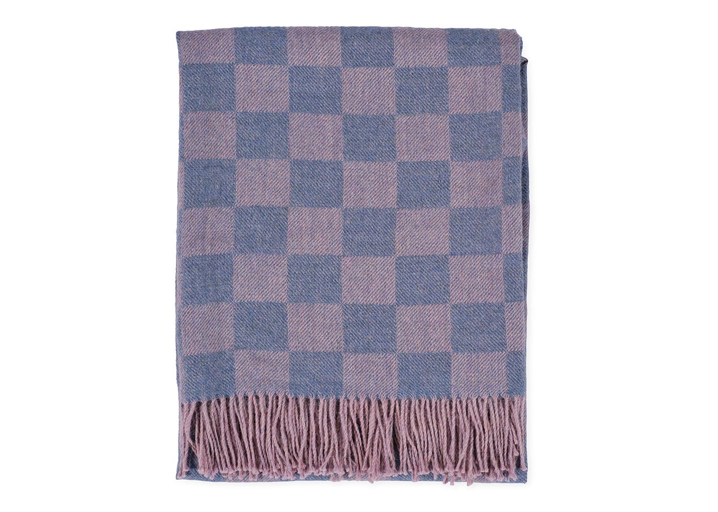 Heal's Pure Alpaca Throw Blue Check