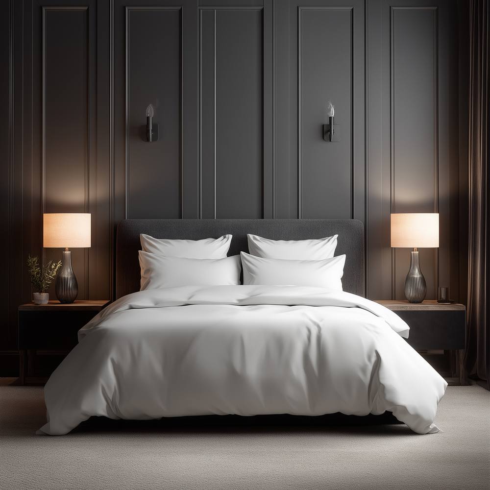 Snug City Luxury 400TC Cotton Sateen Hotel Quality Duvet Cover & Pillowcase in White