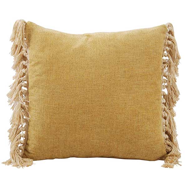 Olive Fringe Cushion
