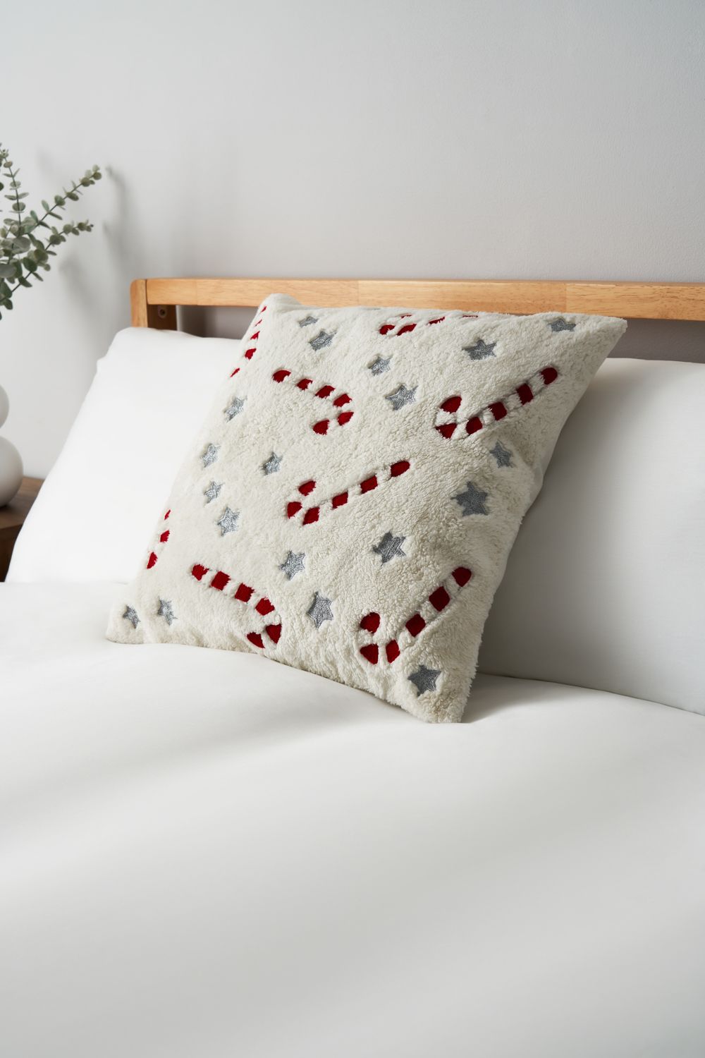 BHS Christmas Candy Cane Cushion in Red