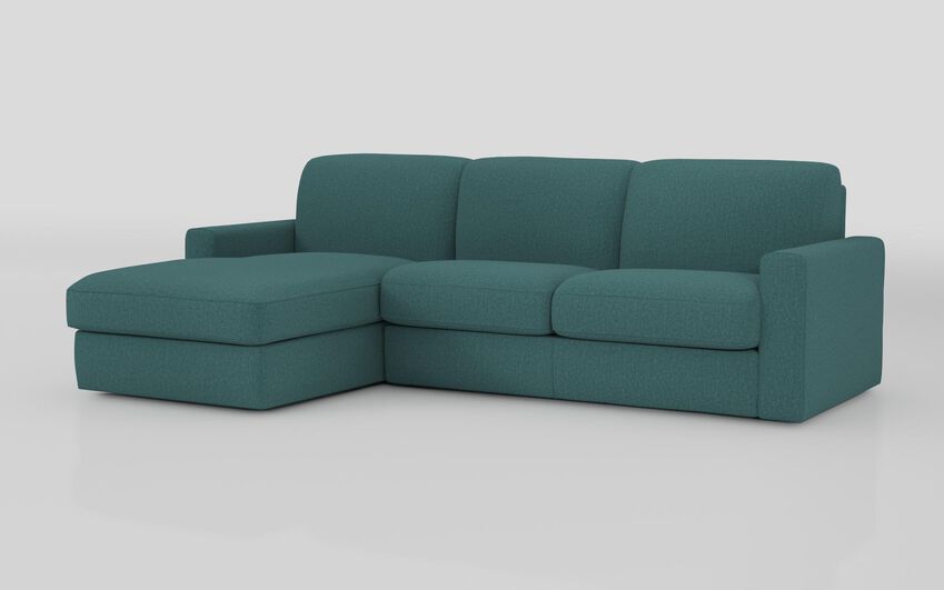 Fabric Barete Large Arm 4 Seater Sofa Bed with Left Hand Facing Large Lounger