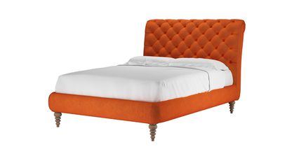 Knightsbridge (No Footboard) Double Bed in Paprika Smart Velvet - sofa.com