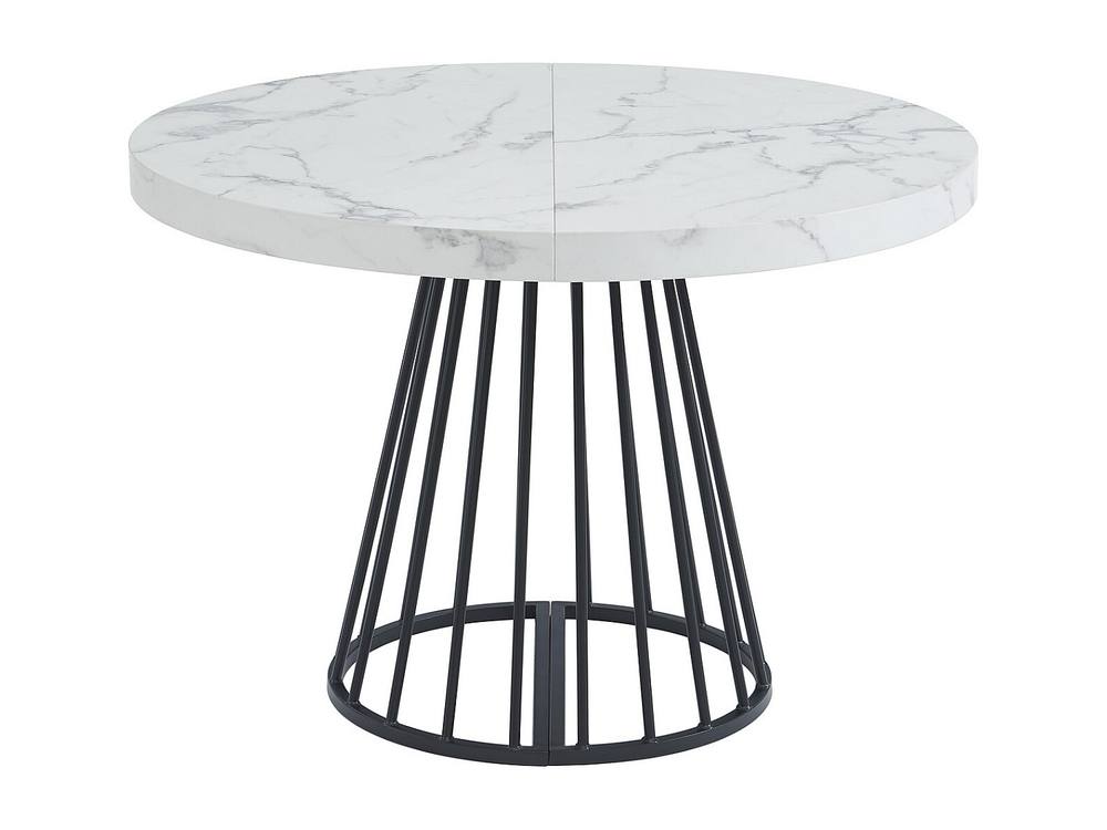 Vente-unique 2 - 12 Seater Extendable Dining Table In MDF & Steel - White and in Black