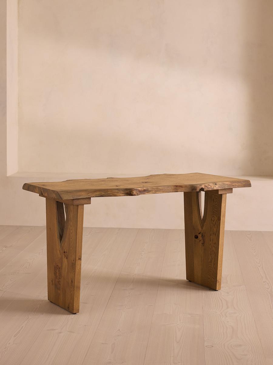 Calne Desk, Golden Oak, Grommet, Centre, 140cm