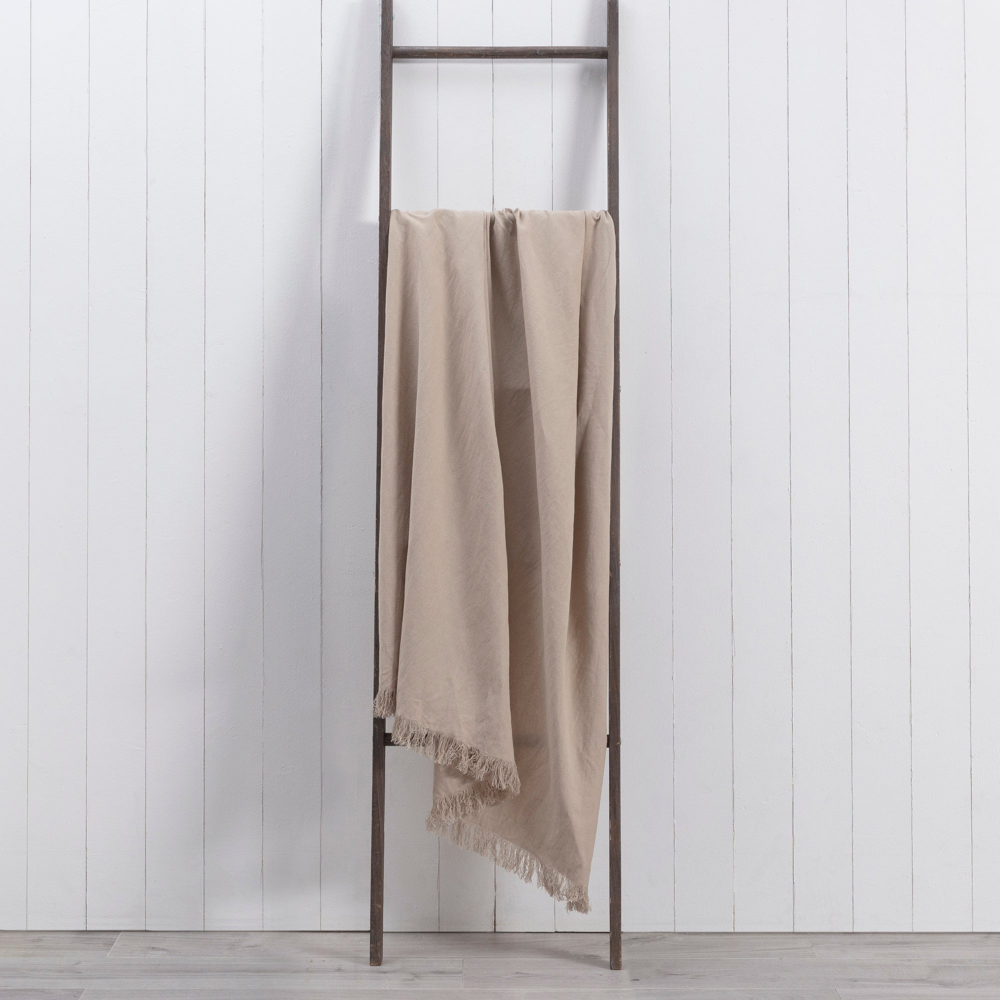 Linen Mix Throw Brown