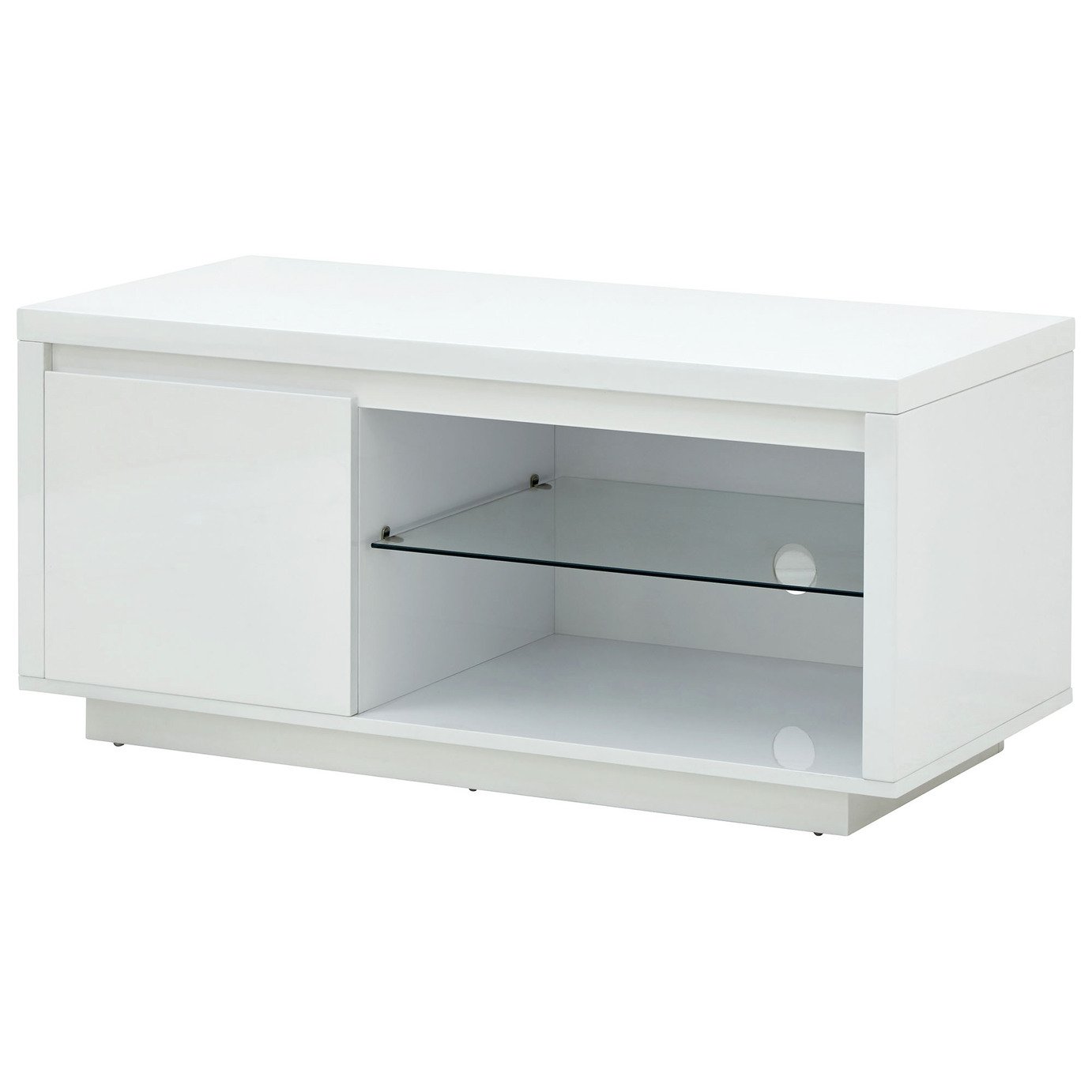 Polar 1 Door TV Unit - White Gloss