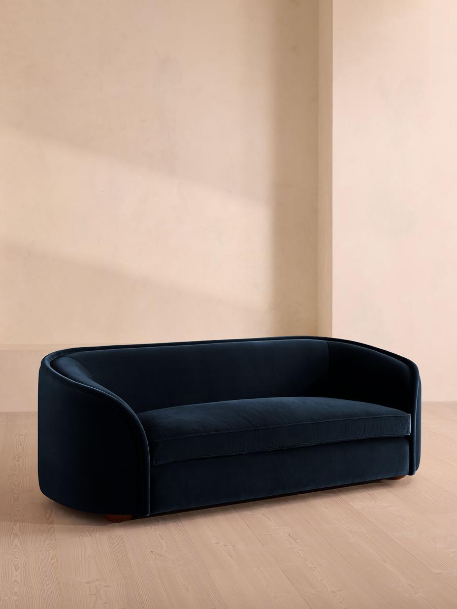 Conall Three Seater Sofa, Velvet, Royal Blue