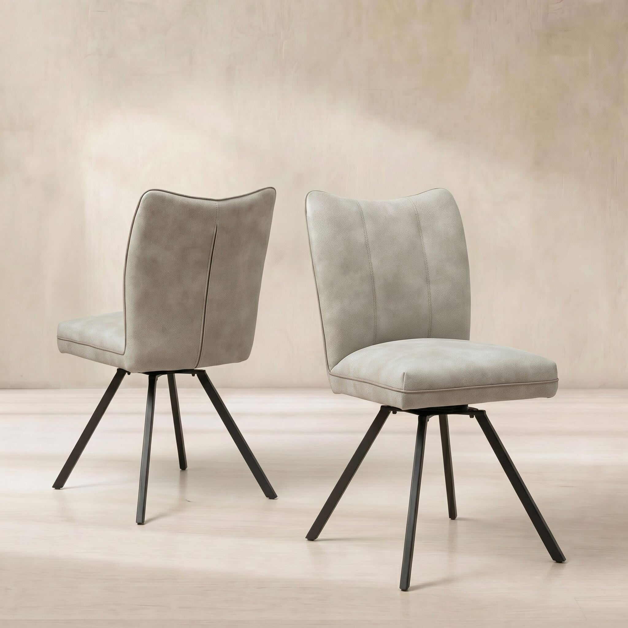 Bridgford Swivel Dining Chair, Neutral | Barker & Stonehouse