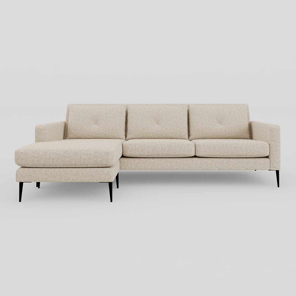 Heal's Brunel Corner Chaise Sofa Tassuta Oatmeal Black Feet