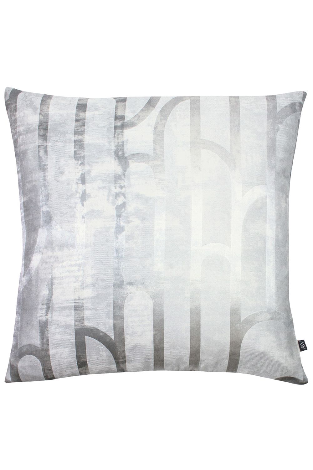 Ashley Wilde Meyer Modernist Inspired Foil Printed Cushion in Silver