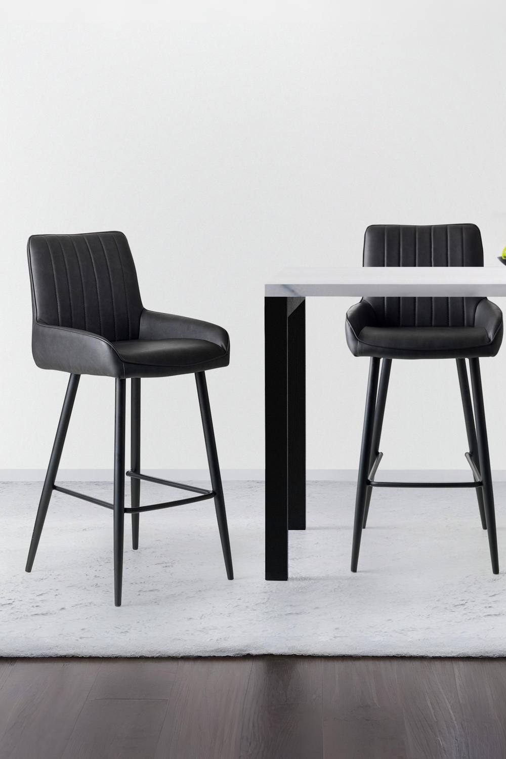 Julian Bowen Soho Upholstered Bar Stool in Black