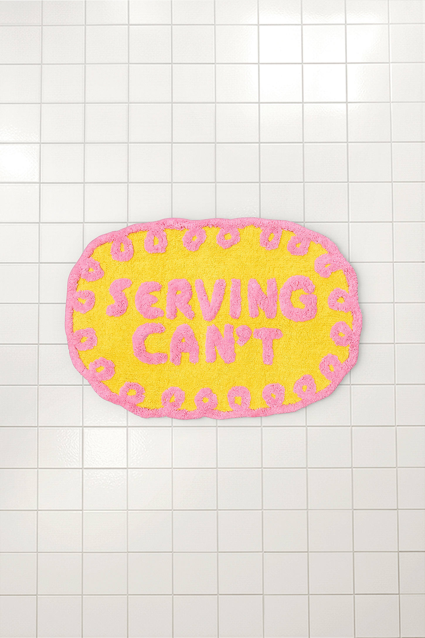 Serving Can't Bath Mat - Yellow