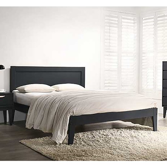 Luna Wooden Double Bed In Blue