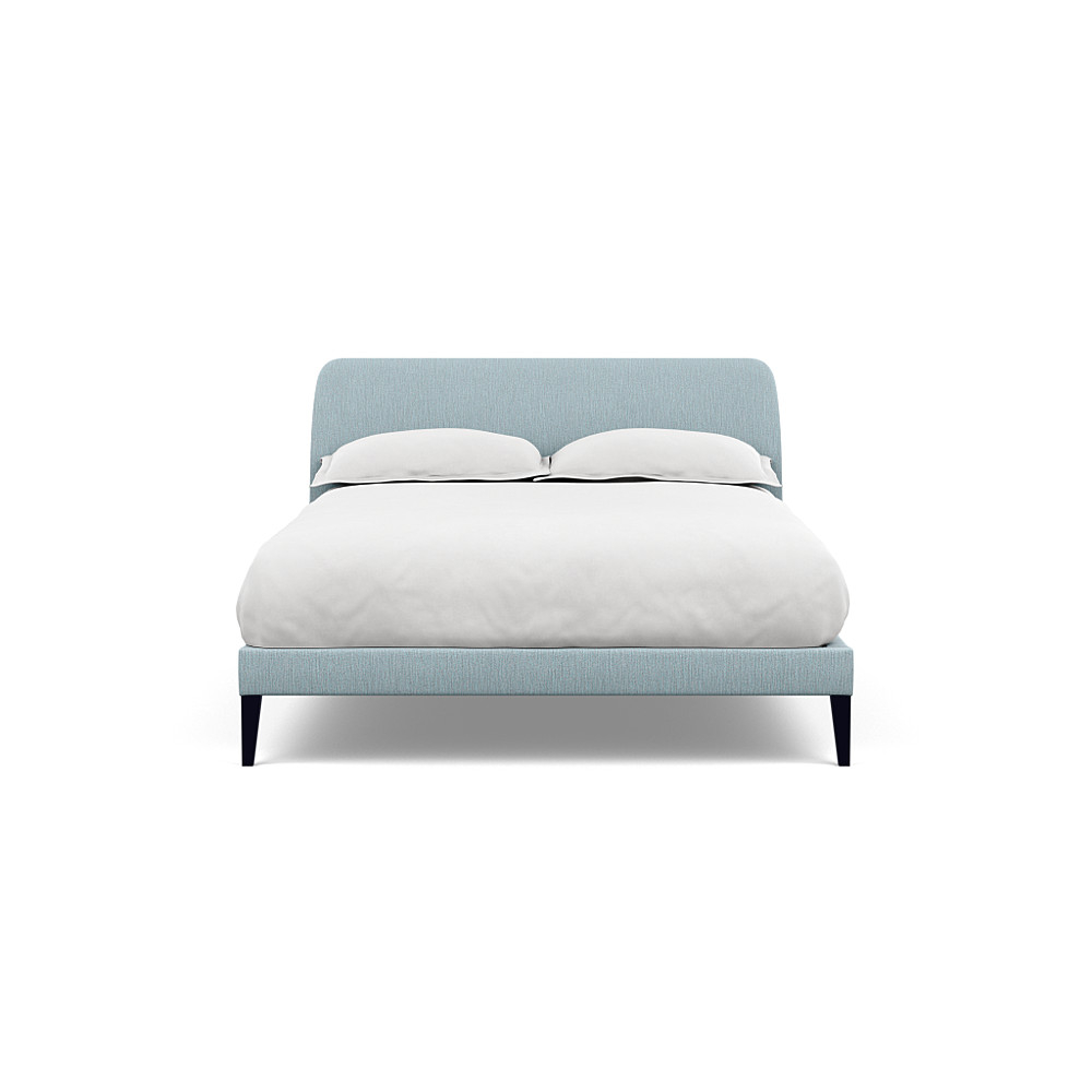 Heal's Wallis Bedstead Double Smart Linen Mix Duck Egg Black Feet