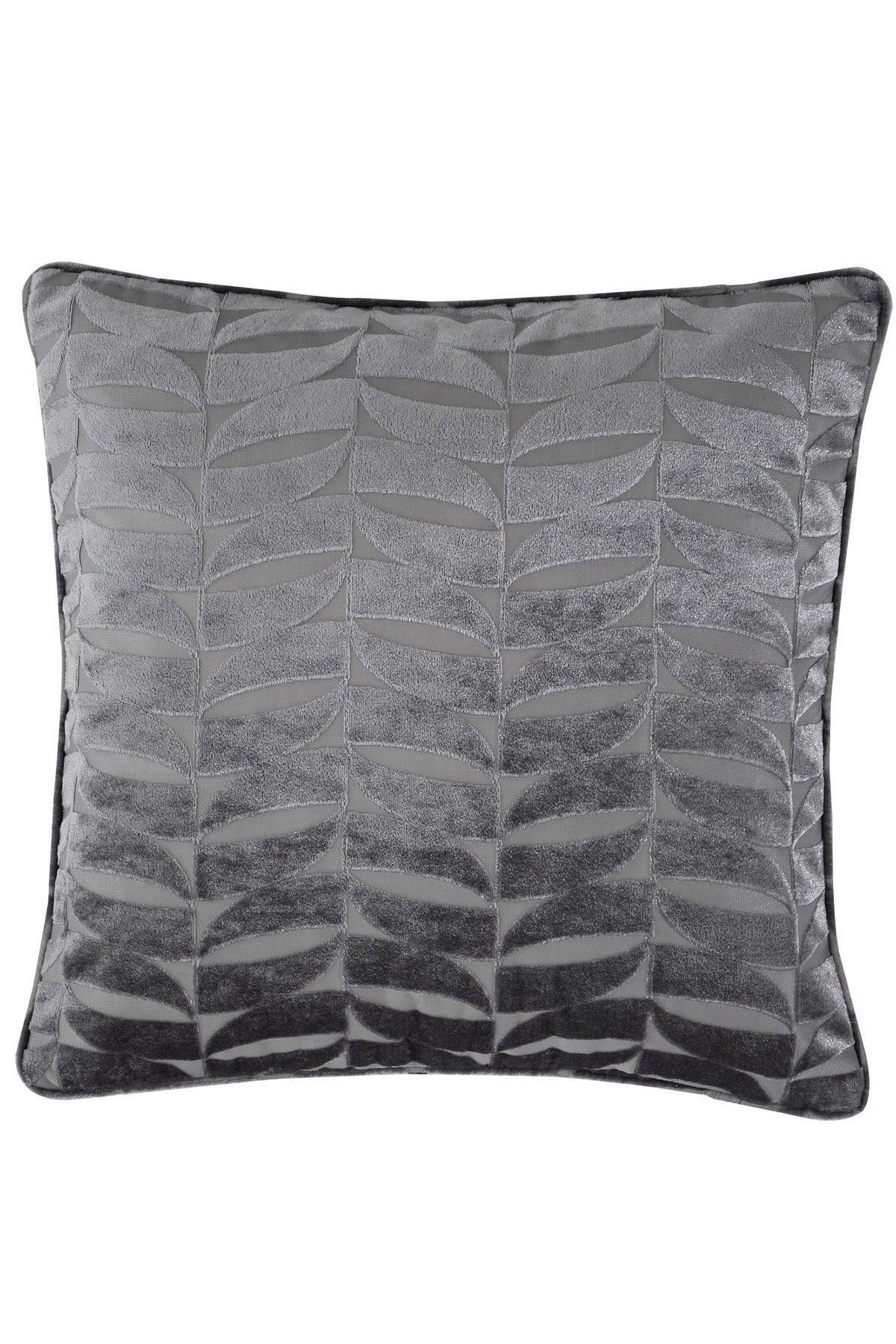 Curtina 'Kendal' Retro Geo Jacquard Woven Filled Cushion in Charcoal