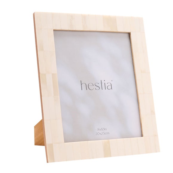 Hestia White Wide Border Bone Effect Photo Frame