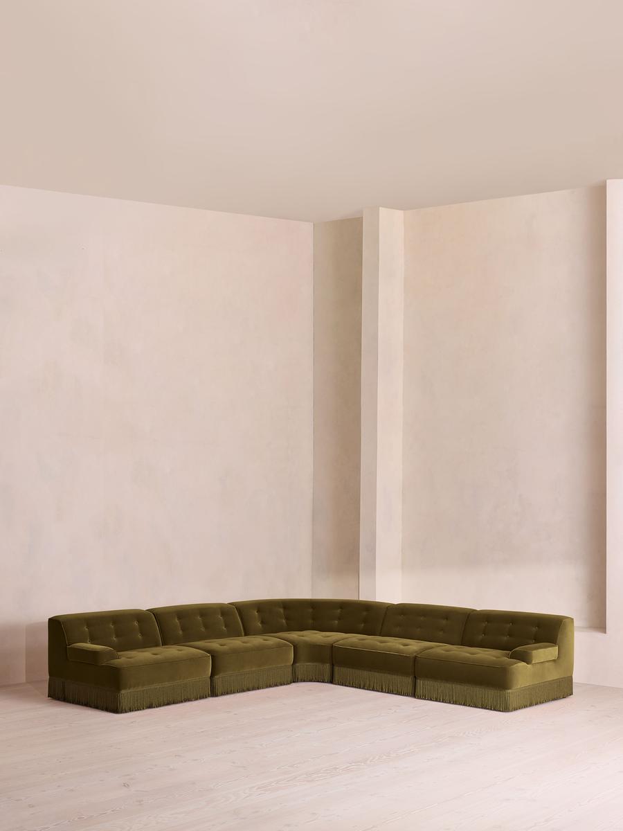 Elowen Modular Sofa, Corner Sofa, Velvet, Olive