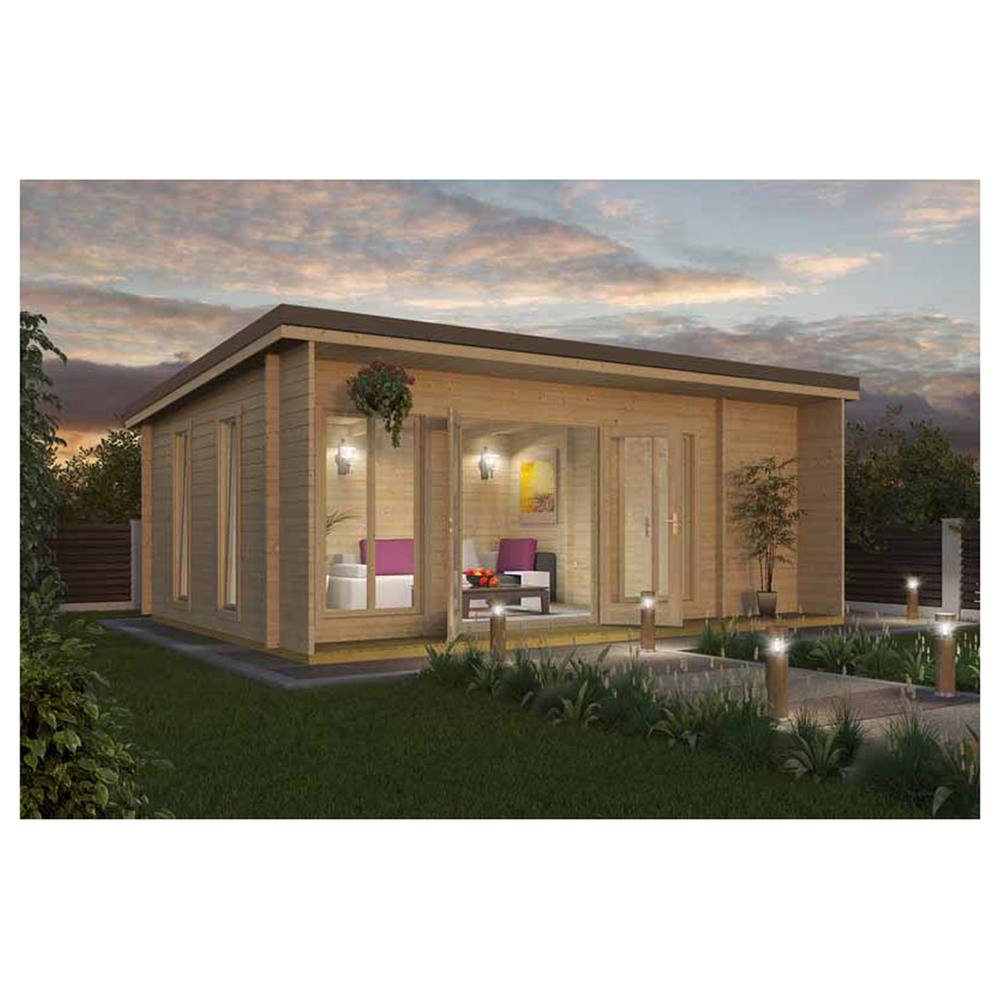 Lasita Maja Ltd Japan-Log Cabin, Wooden Garden Room, Home Office - L648xW470xH250.8 cm in Brown