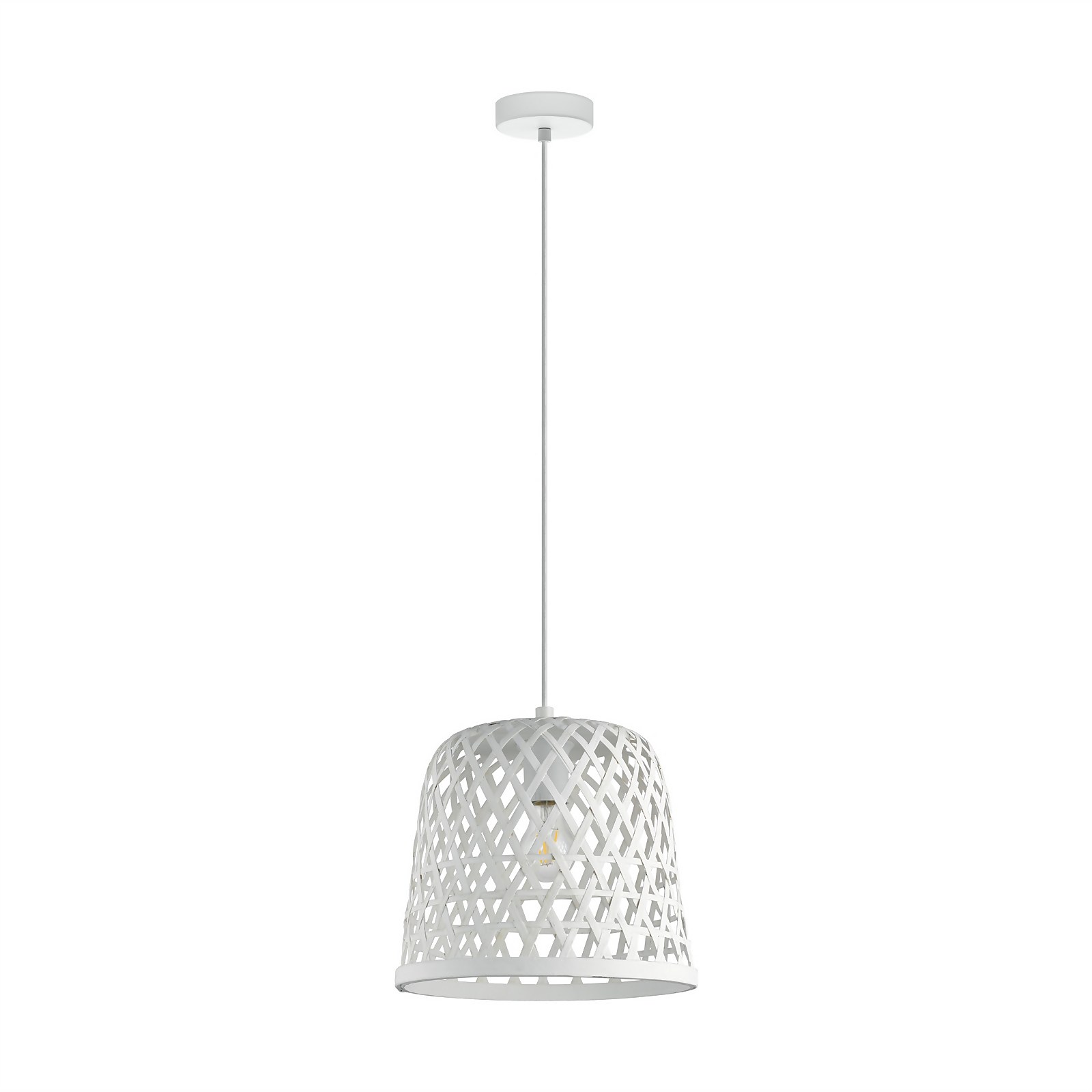 EGLO Kirkcolm Wicker Style Pendant White