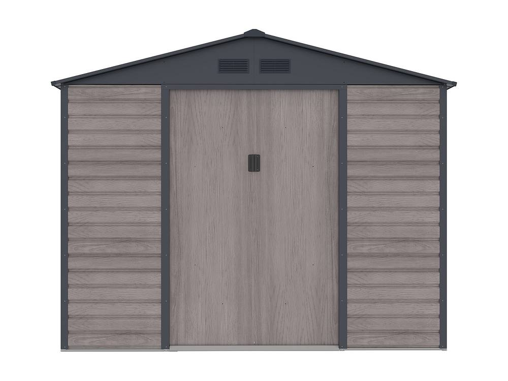 Vente-unique Garden Shed - 7.17 M² - Galvanised Steel With Grey Wood Effect 2