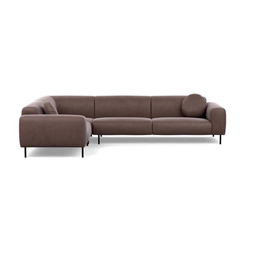 Heal's Luna Medium Left Hand Facing Corner Sofa Marylebone Velvet Mocha Black
